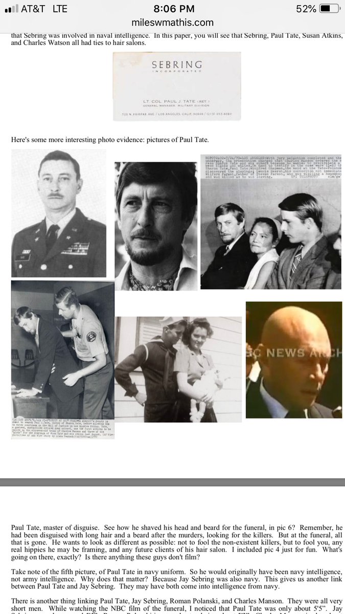4 of 25Sharon's father Paul Tate was a colonel in Army Intelligence [23] yrs of service, ending in 1969 (46-69). CA started in 1947.He was in Italy at the time and linked to operation Gladio: CA doing false flag operations in Italy & Europe, including murders and bombings.