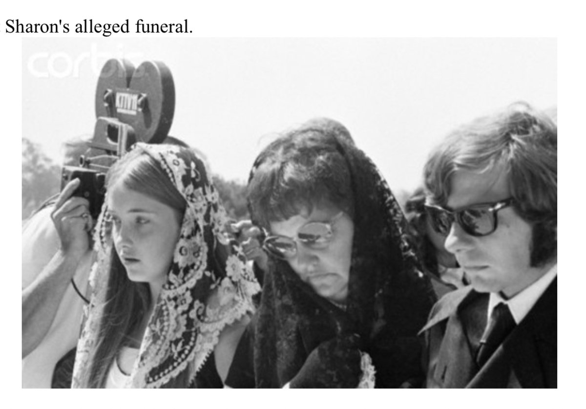 11 of 25Here is Sharons real sister Debra at Sharons “funeral”, but Pati is no where to be found. Only Debra in the photos with mom and Polanski. Critical thinking time: Wouldn’t Pati be standing next to mom for at least ONE photo during her sisters funeral? NOPE!