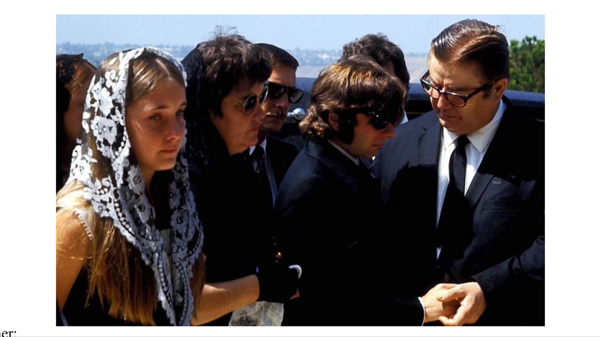 11 of 25Here is Sharons real sister Debra at Sharons “funeral”, but Pati is no where to be found. Only Debra in the photos with mom and Polanski. Critical thinking time: Wouldn’t Pati be standing next to mom for at least ONE photo during her sisters funeral? NOPE!