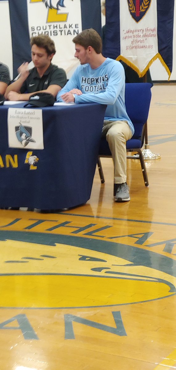 SLCAEaglesFB's tweet photo. Congratulations to @LLutzel on signing with Johns Hopkins Football. https://t.co/GfyYYRkz8w
