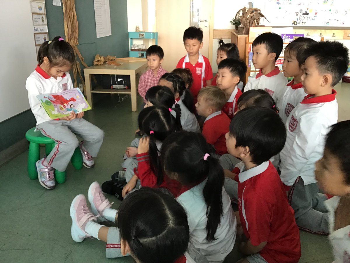 Developing our early reading skills and confidence by sharing our favourite book with the class. Great job Sienna! Feeling proud when students share their  love for literacy! #TISmacao #kindergarten #earlyliteracy #ECE
