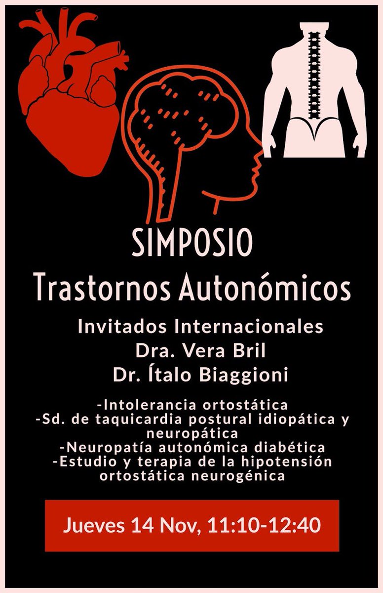 CONGRESO #Sonepsyn2019
¿Dudas con disautonomías?
Aquí las respuestas:
<a href="/interneurona/">INTERNEURONA</a> <a href="/diskinesia/">Andres De La Cerda</a> <a href="/neuropuc/">Patricio Sandoval</a> <a href="/plozanoi/">Prudencio Lozano Iragüen</a>