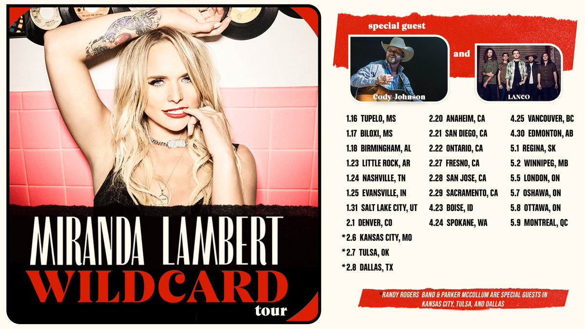 Did y'all catch Miranda's #CMAawards performance?!See her live again on the #WildcardTour next year! Get tickets here: http://mirandalambert.com/tour - Team ML
