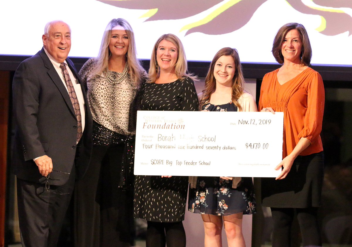 borahcareercntr's tweet photo. We were honored and excited to be receive a full tuition scholarship from the CWI Foundation last night. @BorahHigh was the top feeder school for CWI in 2019! Now we get to select an amazing student to win the scholarship from the Class of 2020! @cwidaho https://t.co/IWXTKMBFjQ