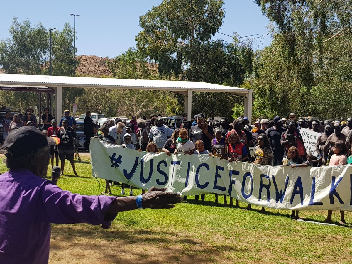 Mparntwe. Rally for 19yr old warlpiri man killed by cops. #justiceforwalker #IStandWithYuendumu