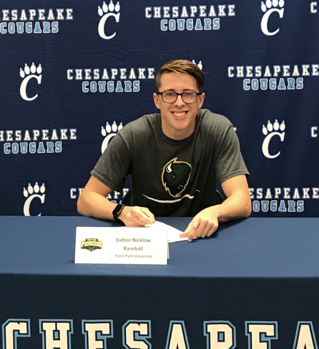 Dalton Nicklow
Point Park Univ <a href="/PointParkSports/">Point Park University Athletics</a> 
Baseball   Congrats Dalton! <a href="/IMChesapeakeHS/">Chesapeake High School</a>  #cougarpride