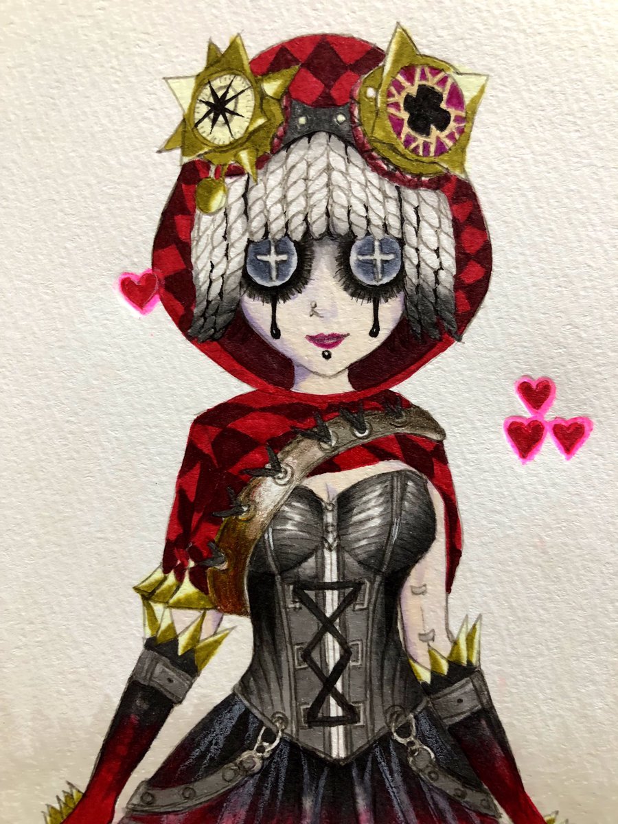 ট ইট র くろち 前に描いた赤ずきん技師ちゃん 何を思ったか鼻ピをプラスして描いてた いつも使ってるのに何を見て鼻ピつけてると勘違いしたんだろう 第5人格 Identityv 機械技師 赤ずきん Mechanic Cute イラスト お絵描き Illustration Copic