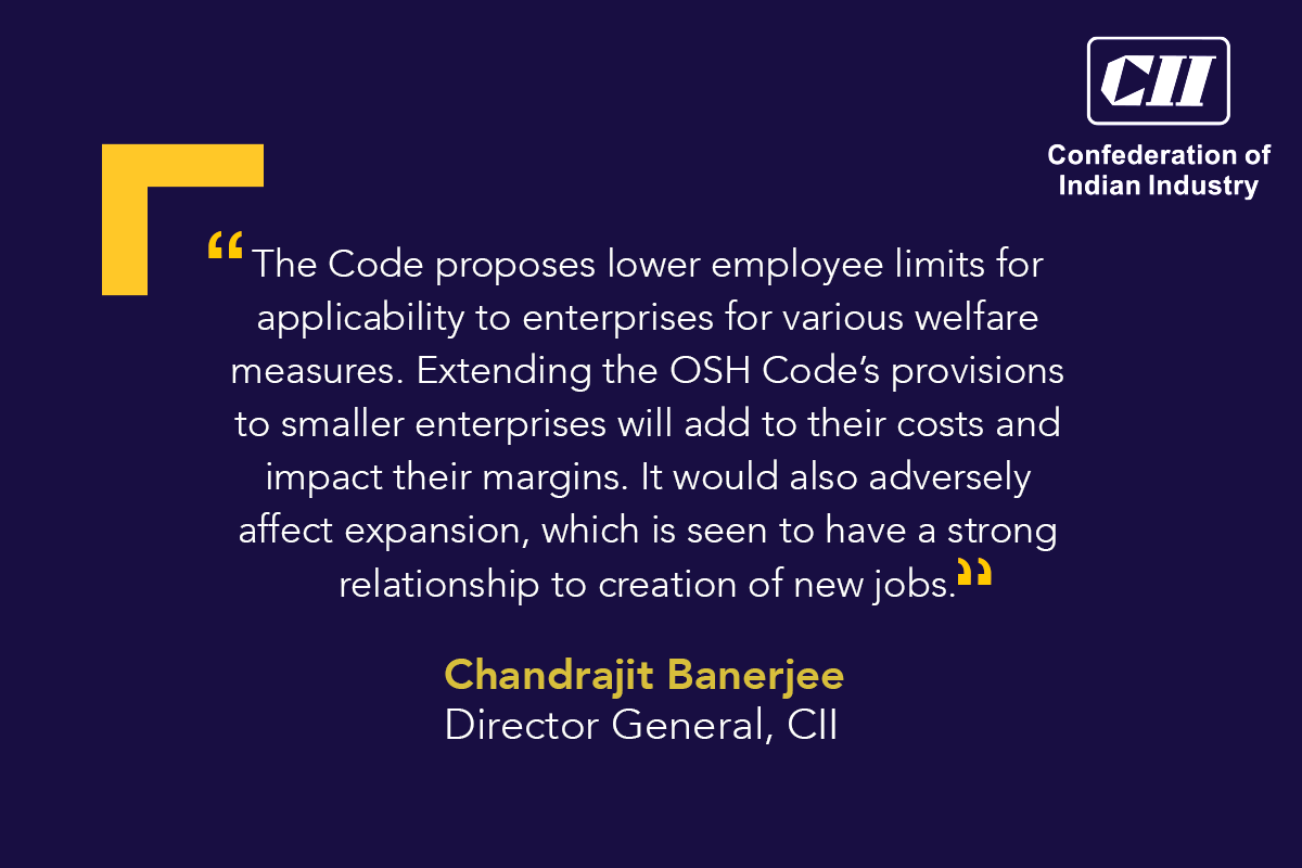 FollowCII's tweet image. Mr. Chandrajit Banerjee, DG, CII shares his views on #OSHCode. @CB_CII