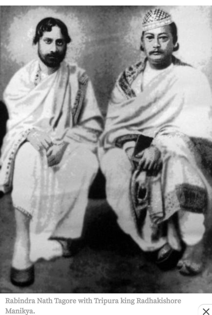 Sir,  @HindolSengupta here is a rare picture of Kabiguru Rabindranath Tagore & King of Tripura.Also a story from those times, which is an interesting read. https://tripura.gov.in/rabindranath 