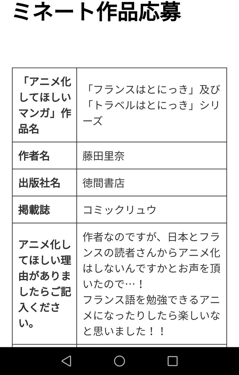 アニメ化してほしいマンガランキング