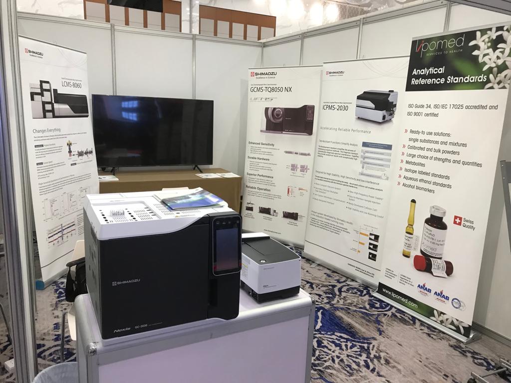 Shimadzu_mea's tweet photo. We are at @gccforensic in Bahrain, along with our partner AnalyticaOne. On display and in picture is Shimadzu’s #NexisGC2030. Please feel free to visit us to know more about this instrument and other #Shimadzu solutions for #ForensicAnalysis. 
#GCCForensics #GC #LCMS #ICPMS #GCMS https://t.co/ZHIw2Sc0dY