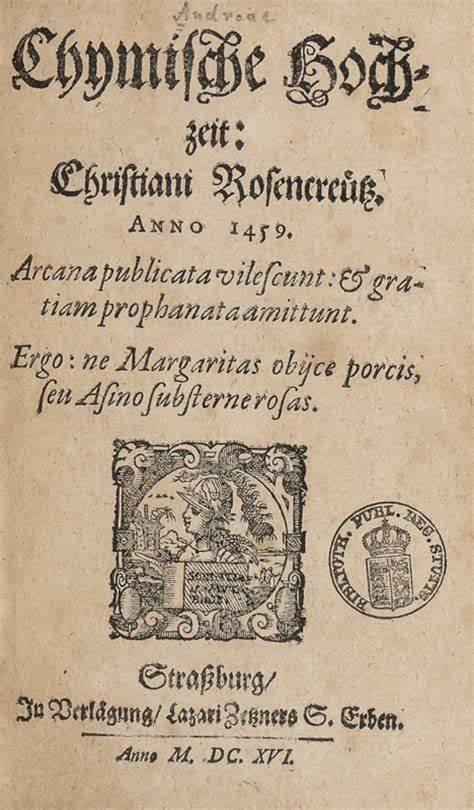 3. The Chymical Wedding of Christian Rosenkreutz (published 1616 in Strasbourg, Germany).