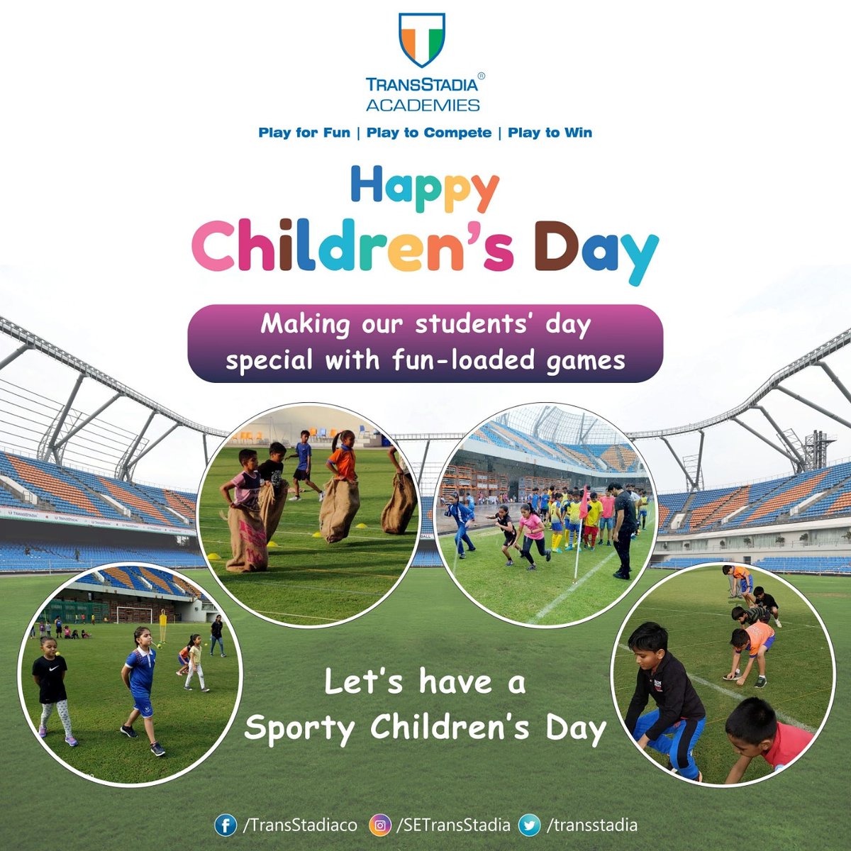 SETransStadia's tweet photo. When we were #kids, we didn't have internet - we had #friends & #sports...
That's what we are giving to our next generation!
Some fun sporty activities for our #TransStadiaAcademies #students to enjoy their day with their friends & team members.
Happy #ChildrensDay, kids! https://t.co/7LYJV0YtW4