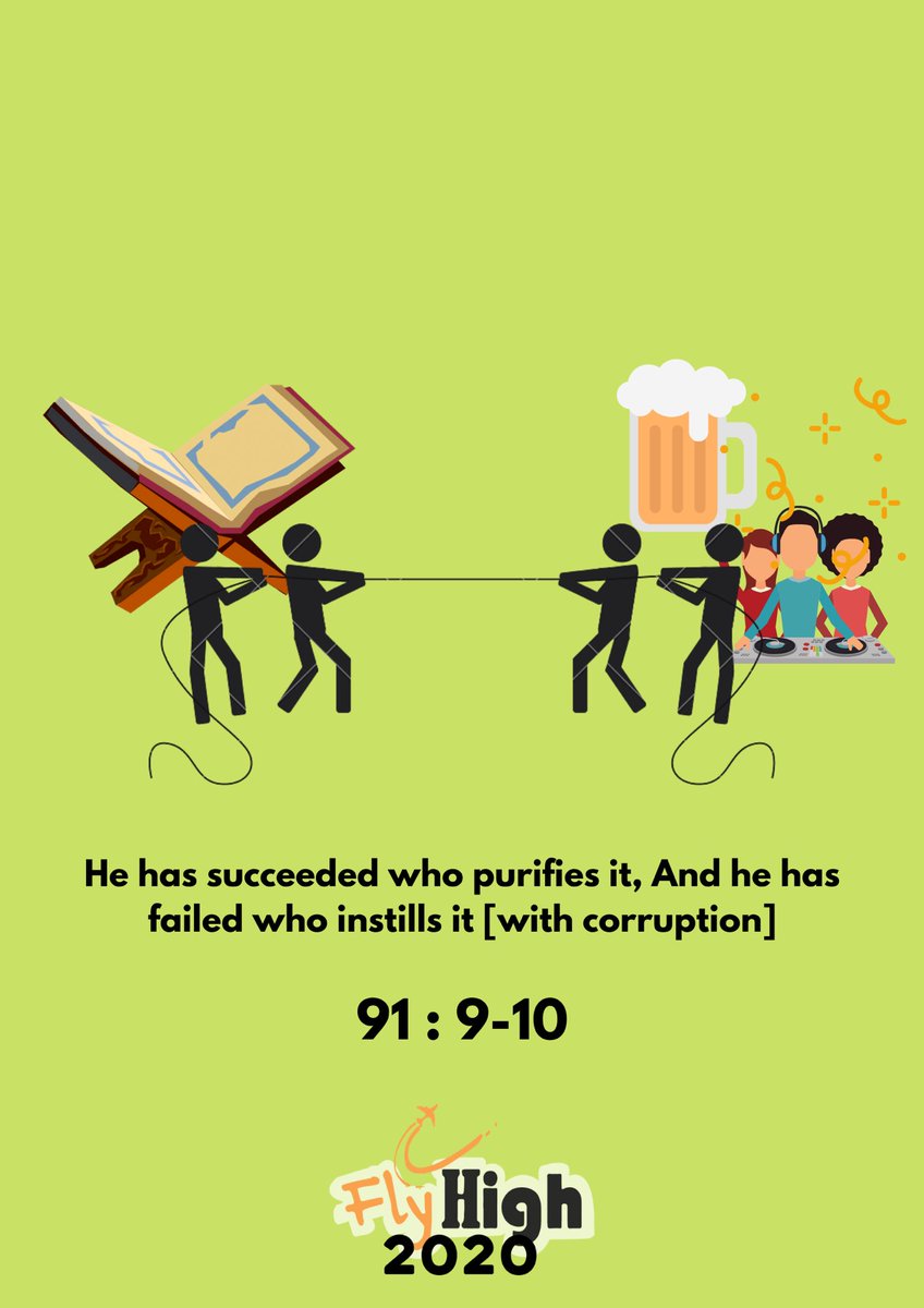 inteleket's tweet photo. Indeed he succeeds who purifies his ownself (i.e. obeys and performs all that Allah ordered, by doing righteous good deeds). 😇
And indeed he fails who corrupts his ownself (i.e. disobeys what Allah has ordered by doing every kind of evil wicked deeds). 😞
#FlyHigh20 https://t.co/iRnEJGjIS9