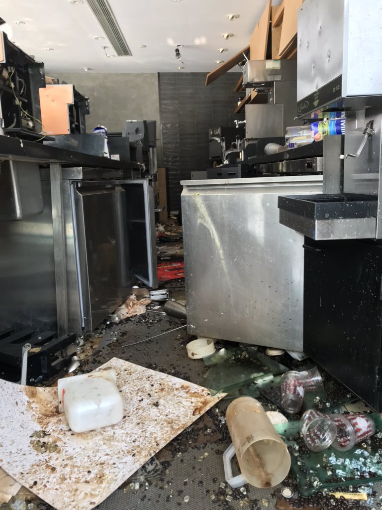 Despite getting throughly “renovated,” students don’t appear to have touched any of the food in this Starbucks on campus. Whatever you think of protesters’ turn toward vandalism, they’re not rioters or looters—and are careful to make that distinction clear with moves like this.