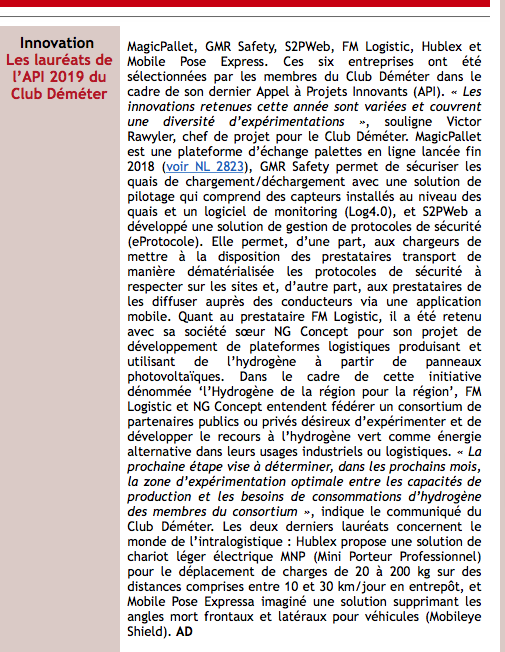 MagicPallet's tweet photo. #MagicPallet listé dans la newsletter de @SupplyChain_Mag dans le cadre des API du @club_demeter : merci !
#logistiqueresponsable #logistiquedurable https://t.co/PXb1uBMAWO