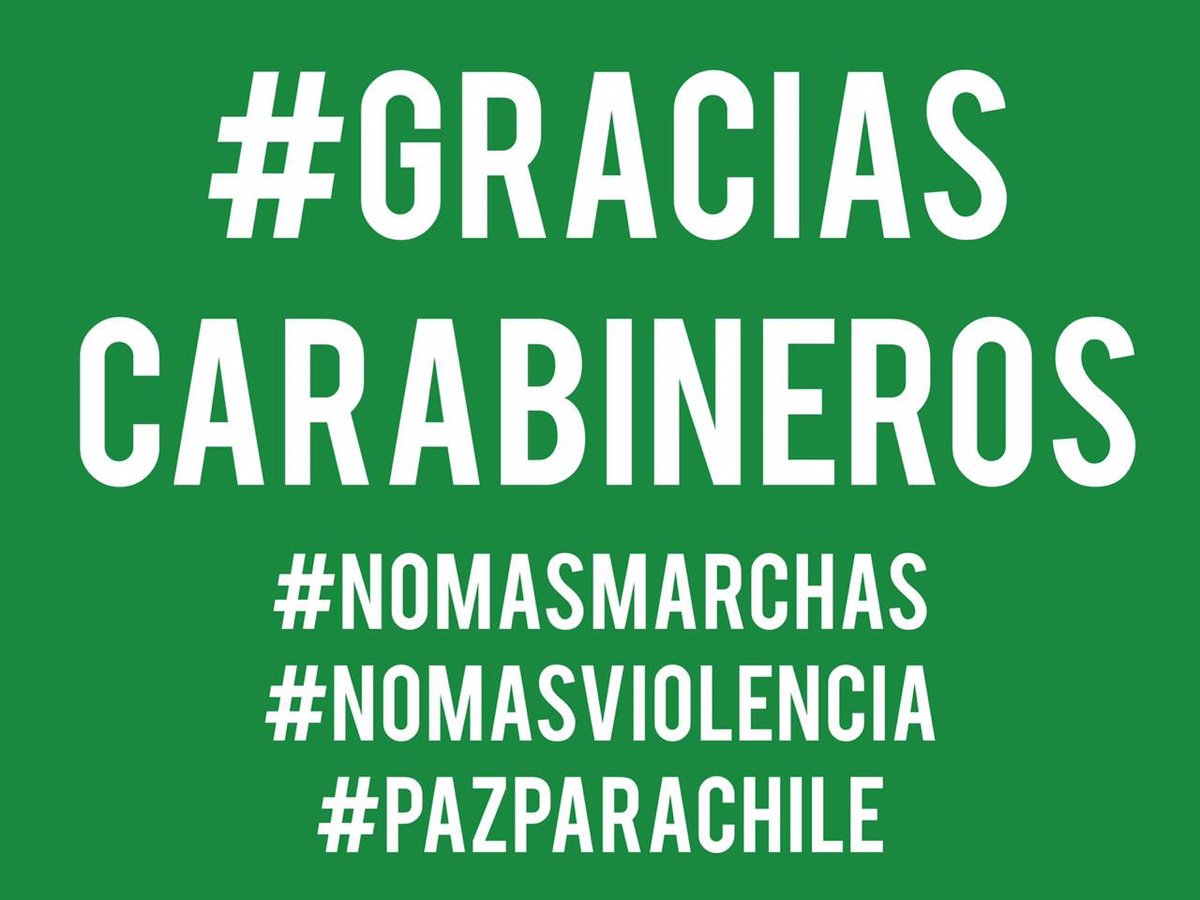 #GraciasCarabineros porque en estos minutos chile dice Gracias infinitas #GraciasCarabineros por resguardar nuestra vida <a href="/tvn/">TVN</a>
<a href="/t13/">T13</a>
<a href="/cnnchile/">CNN Chile</a>
<a href="/biobio/">BioBioChile</a>
<a href="/cooperativa/">Cooperativa</a>
<a href="/latercera/">La Tercera</a>
<a href="/emol/">Emol.com</a>
<a href="/chilevision/">Chilevisión</a>
<a href="/elmostrador/">El Mostrador</a>
<a href="/publimetrochile/">Publimetro</a>
<a href="/lacuarta/">La Cuarta</a>
<a href="/mega/">Mega</a>
<a href="/LaRedTv/">LaRed</a>
@noticiasenchile
<a href="/tvn_online/">TVN ONLINE</a>