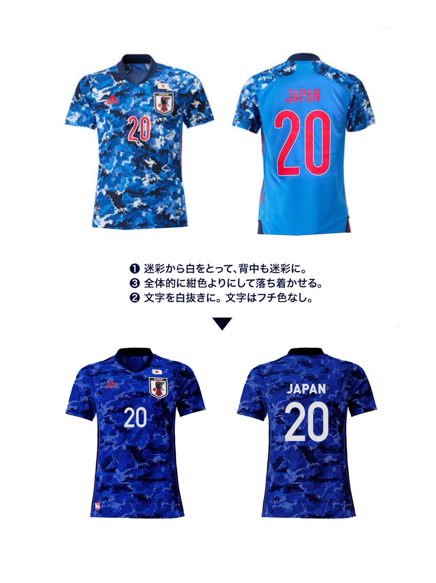 礫氏 つぶてし サッカー日本代表のユニフォーム この3点修正するだけで だいぶ良いのにー 日本晴れ Daihyo サッカー日本代表