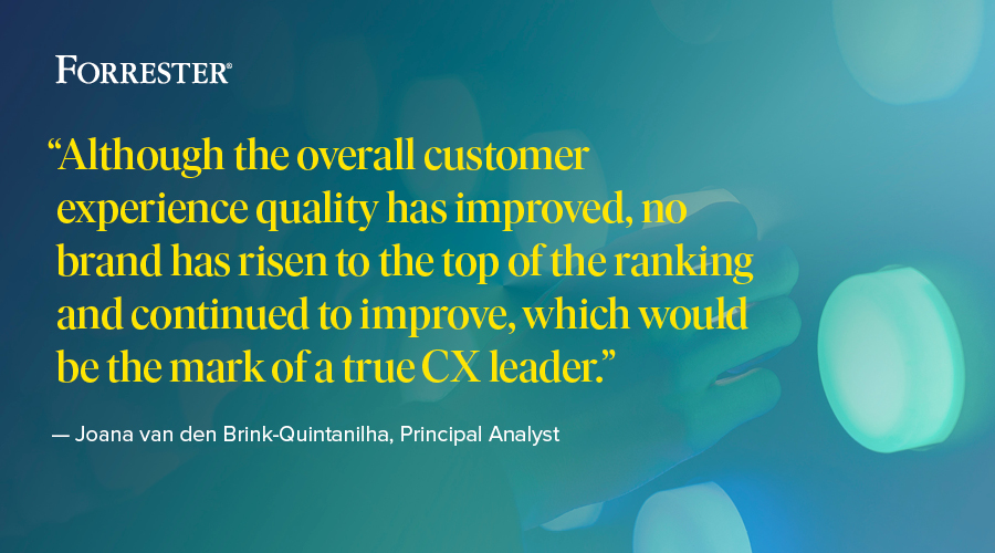 forrester's tweet image. Our UK 2019 CX Index results are here, revealing stagnation among top brands. Read more: forr.com/2O7LNjE #CXIndex #pressrelease #CXEurope