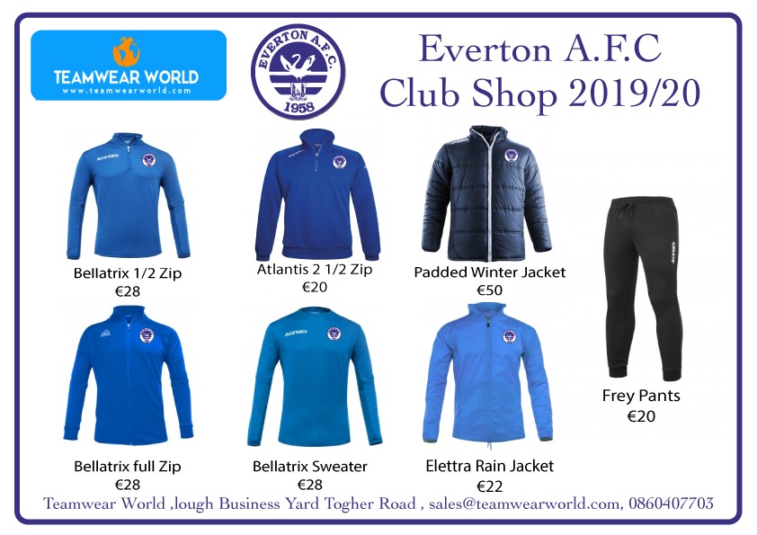 Everton AFC Leisure wear is now available from <a href="/TeamwearWorld/">Teamwear World</a>