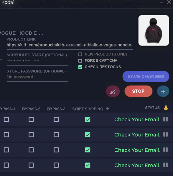 tianhui050's tweet photo. S/O
BOT:@KodaiAIO @KodaiSuccess 
server:@10xServers 
my group:@ChinatownNotify @SkrNotify @MEKNotify 
proxies:@ChinatownNotify      @SmtProxies https://t.co/M6KKgqO7FI