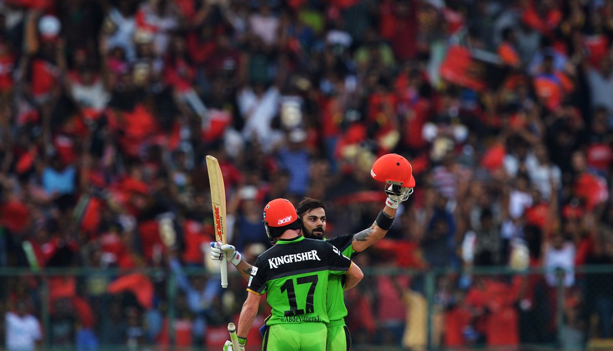 RCBTweets's tweet photo. May 14, 2016. A partnership of 229 in just 96 balls.
One word for this image?

#PlayBold #ThrowbackThursday https://t.co/bohFtbajTR