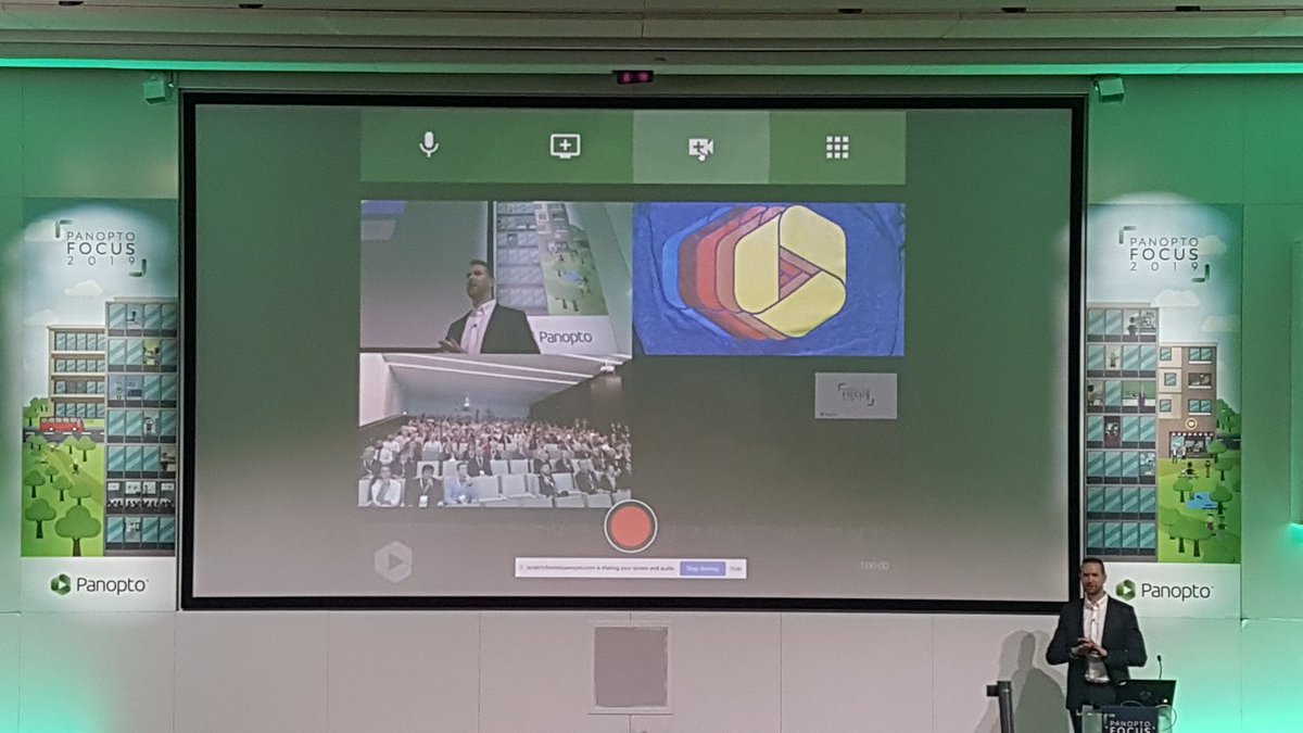 Robynneetc's tweet photo. Multi-stream wizardry at play! Would be interesting to see what kind of use cases in the real world come out of this and how we can encourage folk to engage with fully. #Panopto19 https://t.co/VfKCXipnui