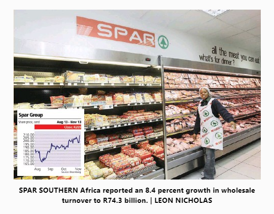 ShopperSAfrica's tweet photo. SPAR Group rose more than 7 percent on the JSE yesterday after the retailer confounded the country's stagnant economy with double-digit growth in profits for the year to the end of September. #shopperSA #retail #SPARGroup #SPAR @sparwc https://t.co/y5kiZcT5yx