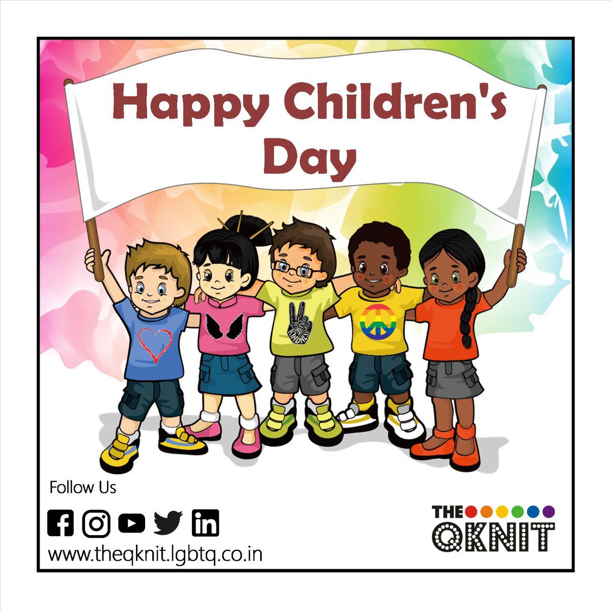 Children are like the colours of a Rainbow. Bright and Colourful!! Happy Children’s Day.

#theqknit #queersamachar #childrensday #childrensday2019 #celebration #celebrationoflife #celebratechildhood #queer #lgbtqia #lgbt #supportchildren #supportchildeducation #spreadlove