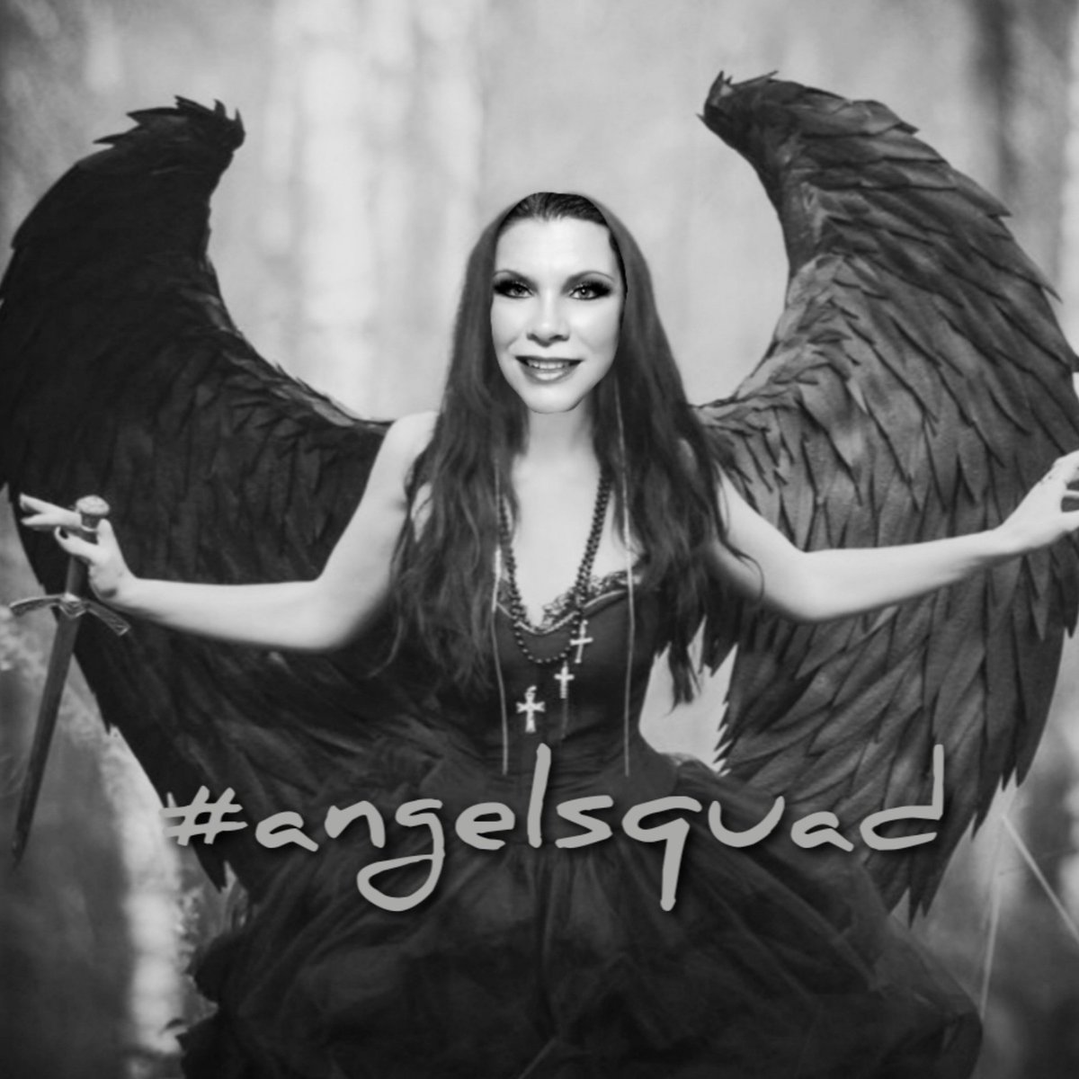 Got bored so thought I'd do a new edit. I just love b&w pics! 🖤😜😇 #angelsquad #darkangel #mycurrentmood 
#NewProfilePic