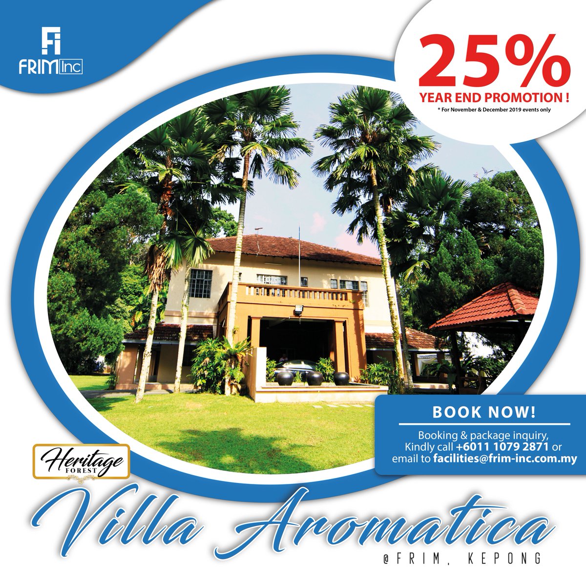 frim_inc's tweet photo. Let's grab the availability date at Villa Aromatica with 25% off! 

Booking inquiries: FRIM Inc Facility: 011 1079 2871
https://t.co/DuJBKXR4Xx

#FRIMInc #VillaAromatica #EventSpaceKL https://t.co/7KFGj5QsEb
