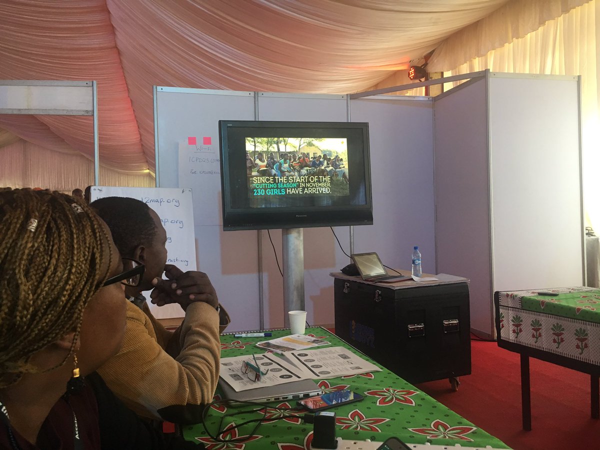 RebecaGyumi's tweet photo. Ongoing session on using @Crowd2Map to end FGM, an innovation which has been used in Tanzania to locate girls who are at risks during cutting season and rescue them #ICPD25 @UNFPATanzania @AnnaHolmstromTZ @HopeForGirlsTZ @MsichanaUwezo https://t.co/jCSAcG2dmX