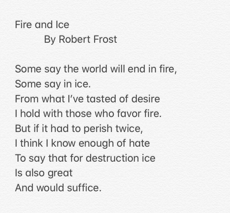 ぺち ロバート フロストの Fire And Ice 炎と氷 って詩がプロメアのストーリーにぴったりだなぁと 個人的に 思った T Co Lizep1wymu Twitter