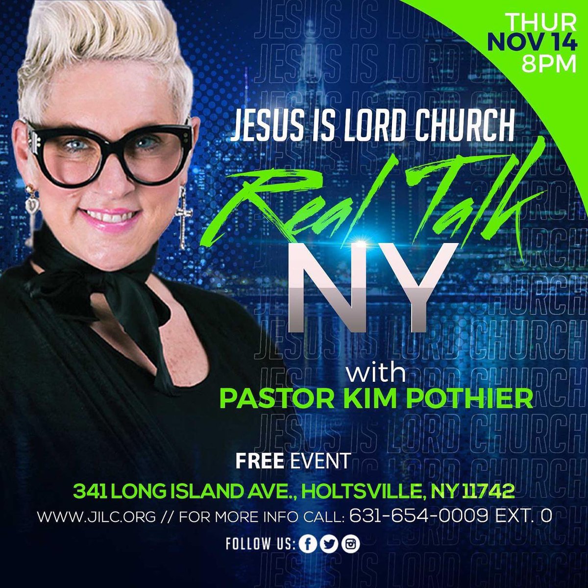 Olgalina's tweet photo. My buddy @RealTalkKim will be in the building @JESUSISLORDLINY #Thursday #midweek 8pm • meet me there! https://t.co/5BmBIsLj6l