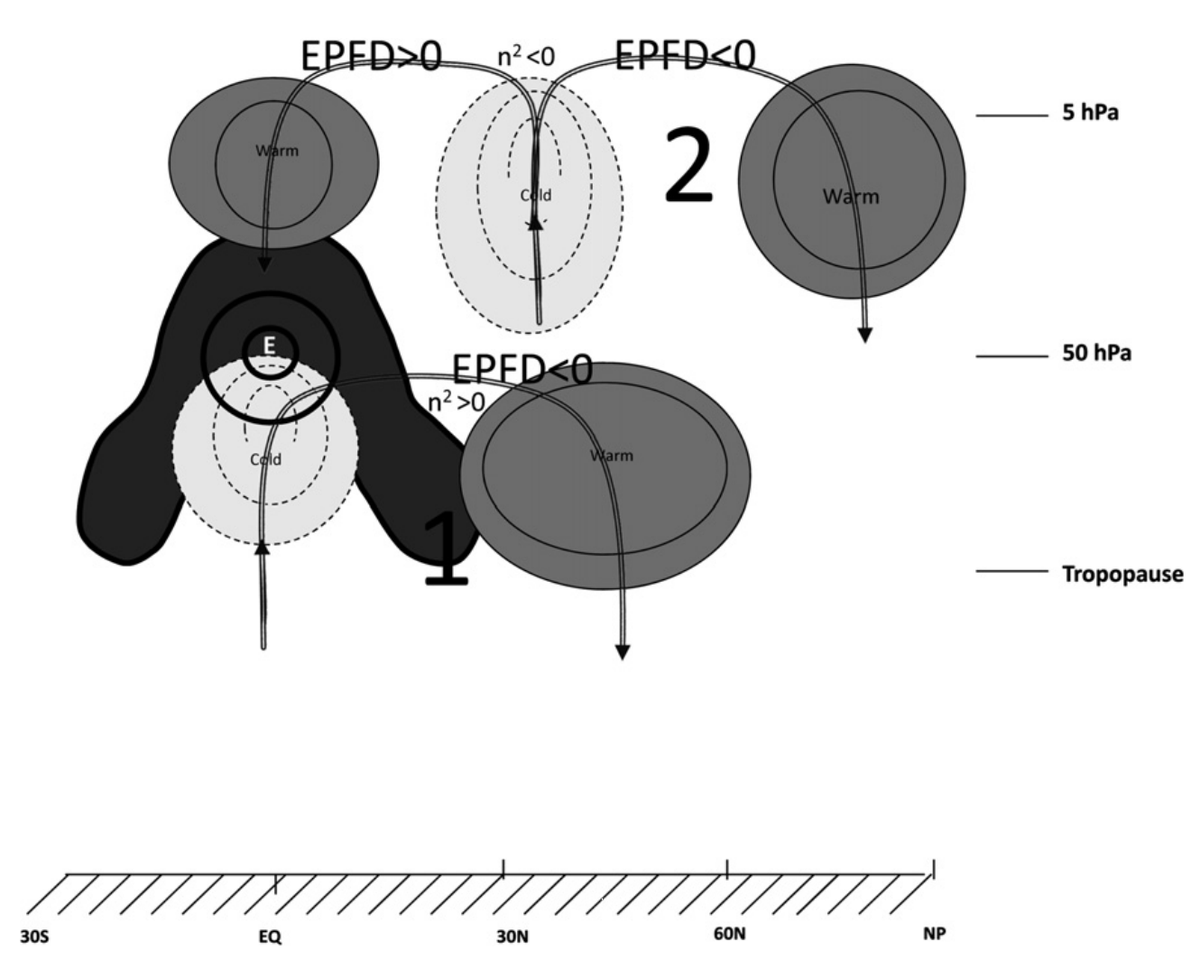 The induced temp perturbations can affect the height of the tropical tropopause, influencing the location of tropical convection, etc.And in the winter hemisphere, the meridional circulations are efficient at influencing the extratropical stratosphere.  https://doi.org/10.1175/JAS-D-11-0209.1