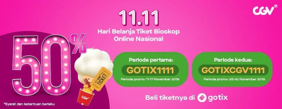 Giladiskon's tweet photo. CGV Cinema Promo Nomat Dengan Diskon 50% Di GOTIX! https://t.co/FIIPIlGSp6
#cgvcinema #promocgv #cgv #promocgvcinema #gotix #promogotix #promobioskop #promosi #diskon https://t.co/xDS2PQBdtO