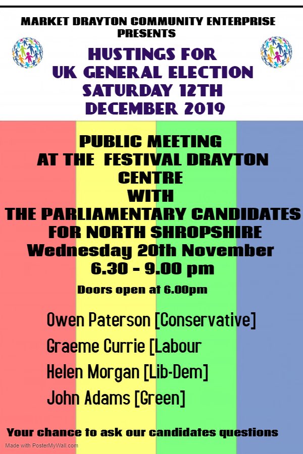 Hustings Event for North Shropshire #UKElection #Shropshire <a href="/FSBWestMids/">FSB West Midlands</a> <a href="/Golden_Kite/">GoldenKite Solutions</a> <a href="/strawfields/">Barbara Rainford</a>