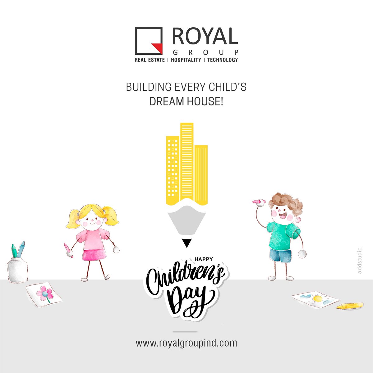 Royalgroupind's tweet photo. Building Every Child's Dream!

Happy Children's Day!
#ChildrensDay #buildingeverychildsdream #BuildingIndia #buildingnewindia #buildinggreenindia #buildingbetterhomes #buildingpune #buildingpune #buildingabetterplacetolive #kidsactivities #kids #HappyChildrensDay #childhooddreams https://t.co/b2IC1rgI2V