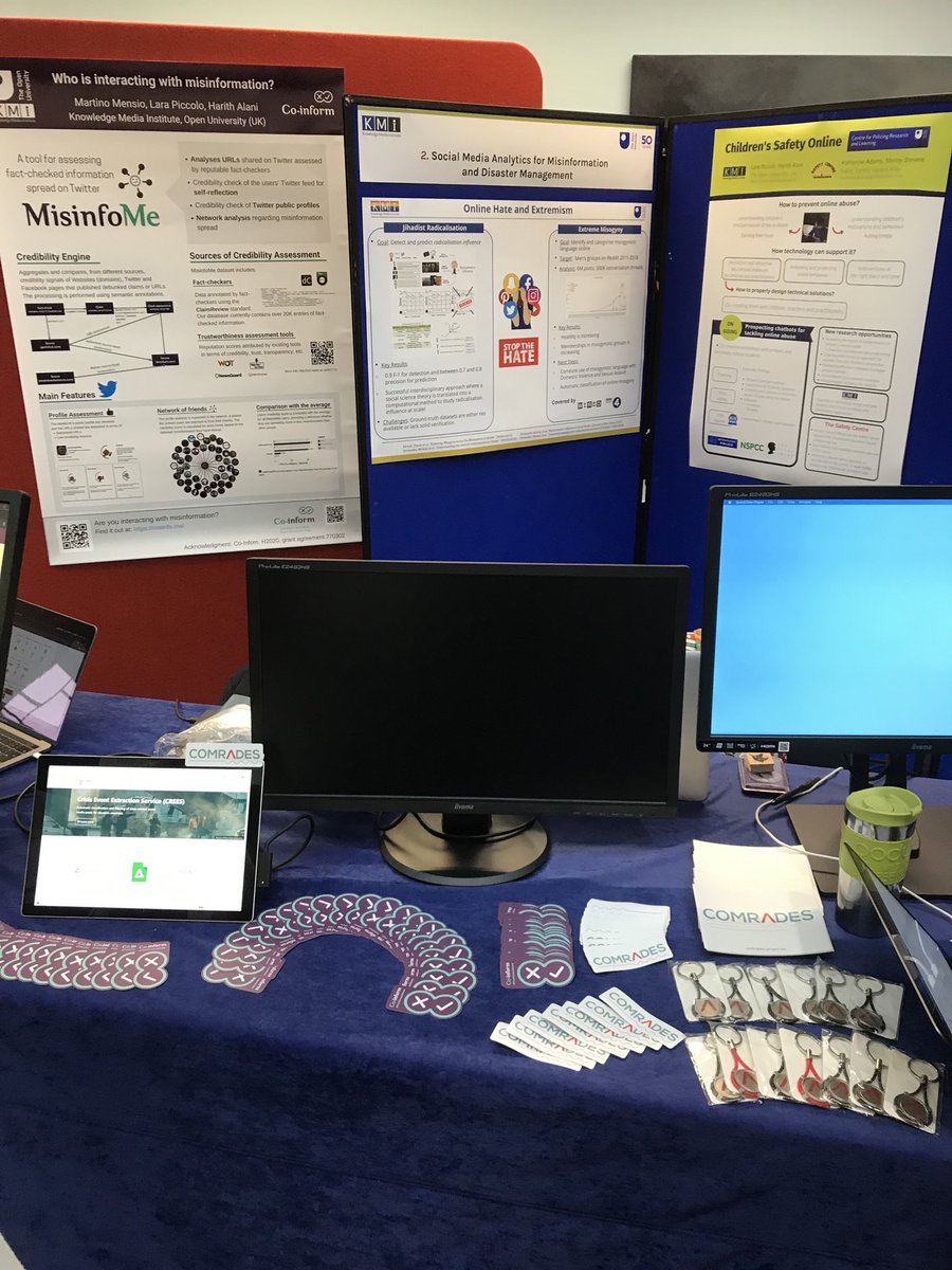 T_M_Farrell's tweet image. Getting our display ready for #kmifest with ⁦@kmiou⁩ #socialdatascience at KMI and we have swag! Come and check us out!