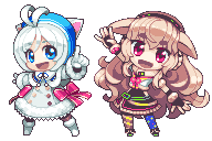 「もこ田めめめドット絵
アイドル部なので昔打ったシロちゃんと並べました
他の子も打」|もやししゃものイラスト