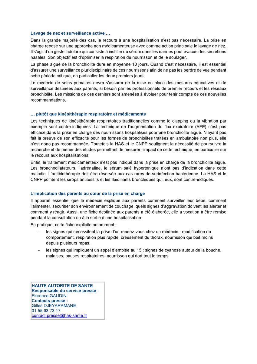 HAS_sante's tweet photo. #Communiqué | La HAS et le Conseil national professionnel de pédiatrie (CNPP) publient une recommandation sur la prise en charge du 1er épisode de #bronchiolite aiguë chez le nourrisson de moins de 12 mois

▪ Actualisation des recommandations de 2000

👉https://t.co/9J5sxreySC https://t.co/Okh3ZYQrWI