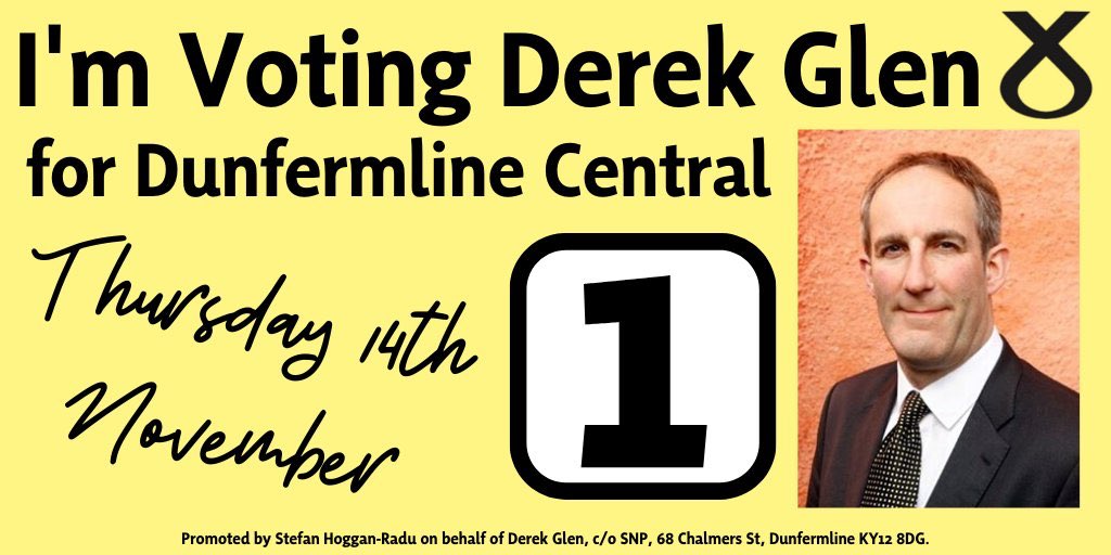 DougChapmanSCO's tweet photo. Itβs polling day in West Fife. If you live in Dunfermline Central itβs a β1β for @derekgglen and in Rosyth itβs a β1β for @sharonwilsonsnp to elect more @theSNP councillors onto Fife Council. https://t.co/q2acwnrRng