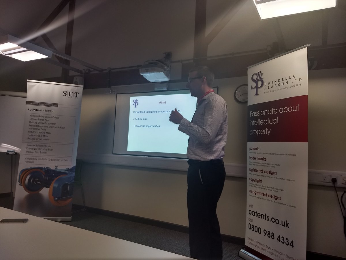 Rail Forum (@railforum_uk) on Twitter photo Tim from <a href="/SwindellPearson/">Swindell & Pearson</a> highlights the value of #intellectualproperty patents for reducing risk and creating opportunities #railway #innovation Tim from <a href="/SwindellPearson/">Swindell & Pearson</a> highlights the value of #intellectualproperty patents for reducing risk and creating opportunities #railway #innovation