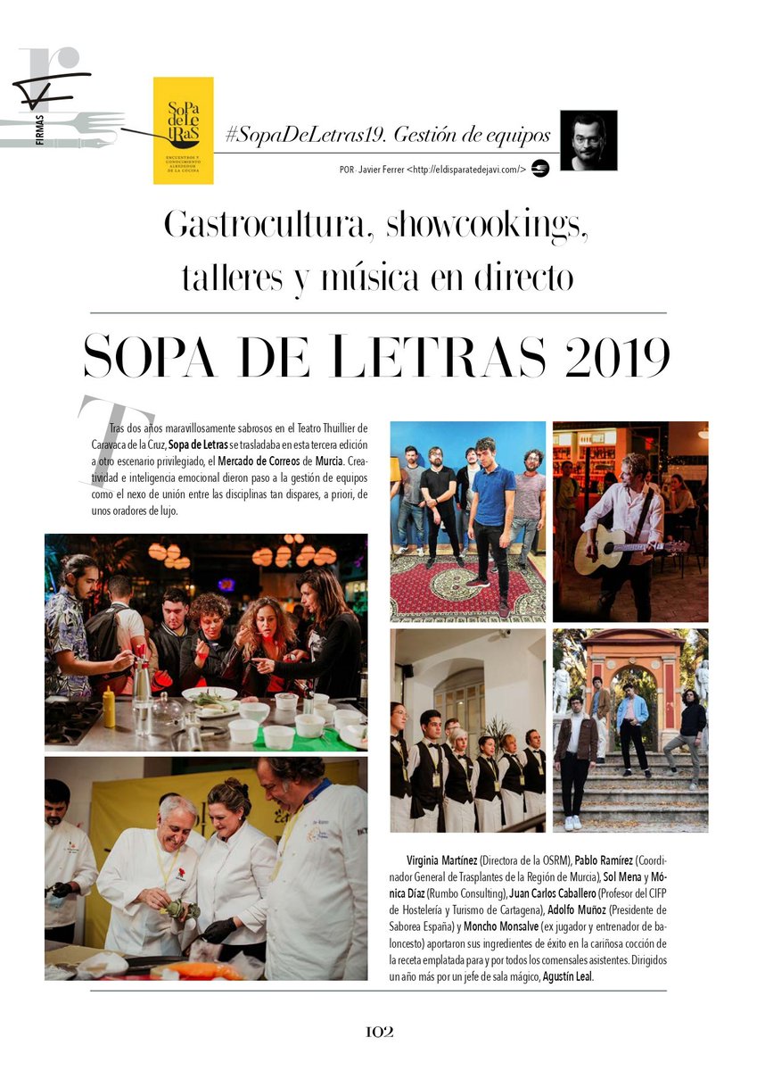 disparatedeJavi's tweet photo. Un año más @RRestauradores con @SopaDeLetrasET Siempre un placer colaborar con una de las publicaciones gastronómicas con más sabor del panorama nacional.
Un emplatado de maravilla 😍
#sopadeletras19 https://t.co/uZtDSukGou