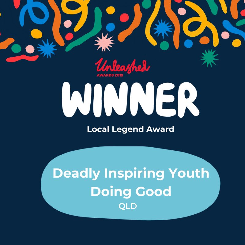 fya_org's tweet image. Presented by the legendary Dan Hirst of @ABCaustralia’s #Heywire, the Winner of the Local Legend Award is Deadly Inspiring Youth Doing Good! 🖤💛❤️ #unleashedawards