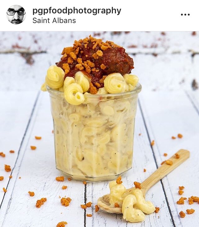 Gorgeous photography coming in from @pgpfoodphotography for the Herts Cookbook - this is vegan Mac and cheese with no meatballs from Tara’s Vegan Treats 😍 @tarasvegantreats <a href="/mezepublishing/">Meze Publishing</a> #hertscookbook