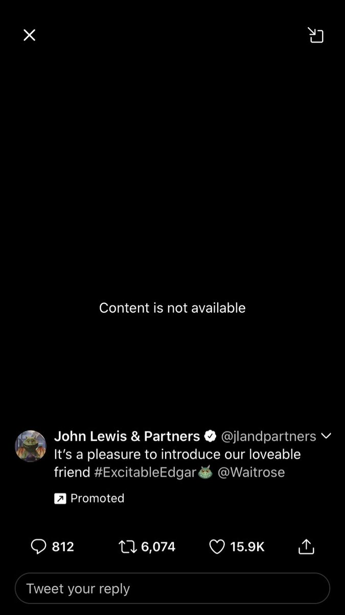 TweetsCamy's tweet photo. Trying to watch the John Lewis Christmas Ad???? #contentnotavailable #johnlewischristmas2019 https://t.co/4Jt7aAyOxY