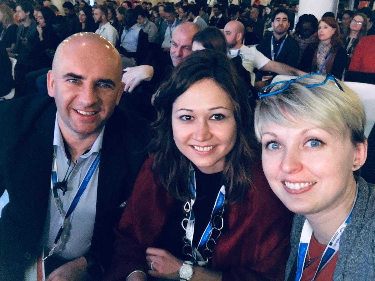 greencubator's tweet image. Roman Zinchenko &amp;amp; Nadiia Artemieva,#Greencubator, the National Lead of @ClimateLaunch @ClimateKIC in Ukraine, &amp;amp; Stanislava Serhiienko (centre) from @ggf_climat, the partner of #CLP19 in Ukraine, support Ukrainian teams at  #GlobalGrandFinal in Amsterdam! #cleantech #greenbusiness