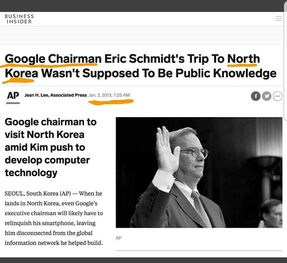 Guess WHO?????? remember me showing you earlier in the thread that Ukraine was giving Missile help to North Korea ....you can't have effective missiles without technology *ERIC SCHMIDT AND GOOGLE*