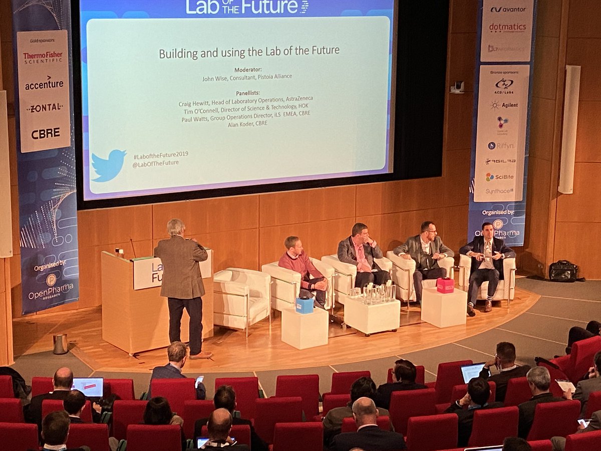 “#Science should be celebrated - and on display”
- <a href="/AlanKoder/">Alan Koder</a> <a href="/CBRE/">CBRE</a> (6 yrs prior building <a href="/JLABS/">JLABS</a>) on his vision for the lab of the future

Tim O’Connell adds that’s exactly how <a href="/HOKNetwork/">HOK (Designing the built environment)</a> approached designing <a href="/TheCrick/">The Francis Crick Institute</a>  

#LaboftheFuture2019